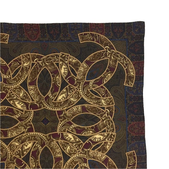 CHANEL CC Logo Paisley Silk Scarf - Picture 3 of 8